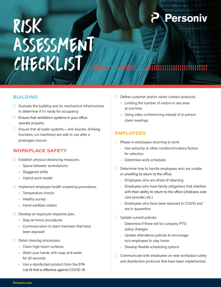 COVID Reopening Risk Assessment Checklist