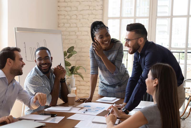 diverse team engaged in professional development benefiting success of company