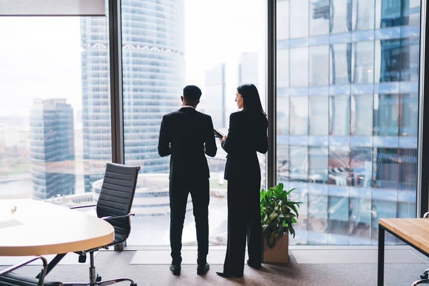 accounting experts enjoying a coffee break in outsourcing company