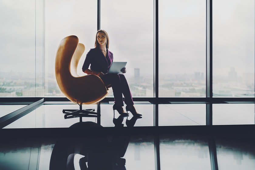 Cfo working from a high-rise building in her present role