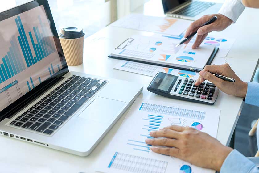 cfo working on benefits costs in computer software