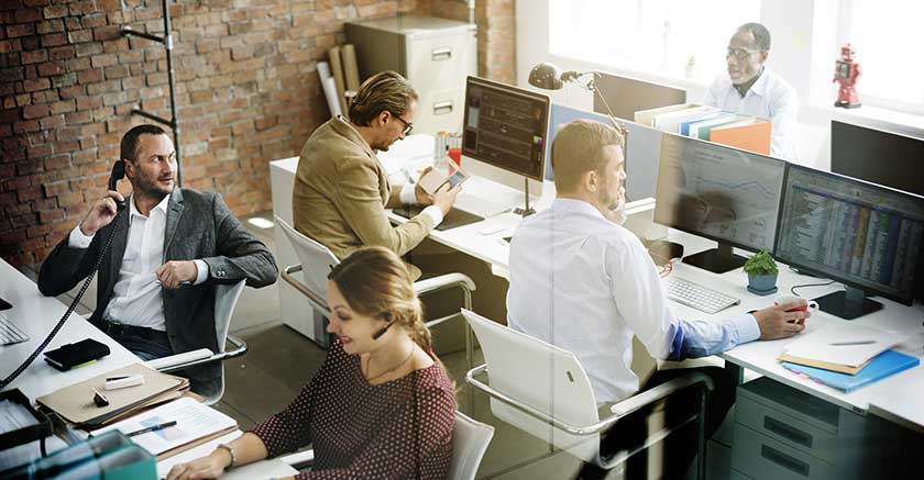 accounting team working on project for accounting outsourced company