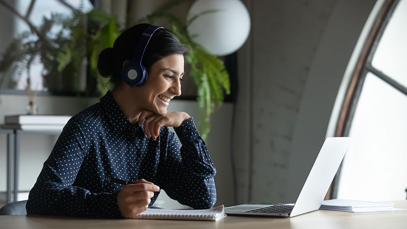 employee working remotely having a conversation about how to allocate resources on video call