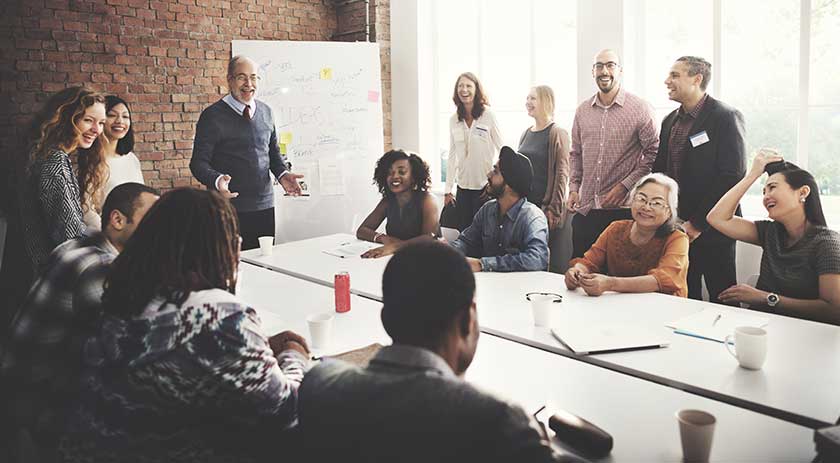 finance department meeting on the evolution of their company