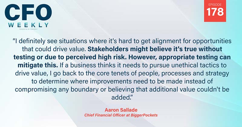 Aaron Sallade, Chief Financial Officer at BiggerPockets - Quote