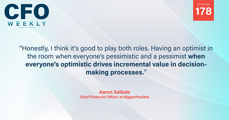 balancing optimism to drive value as a CFO - Quote